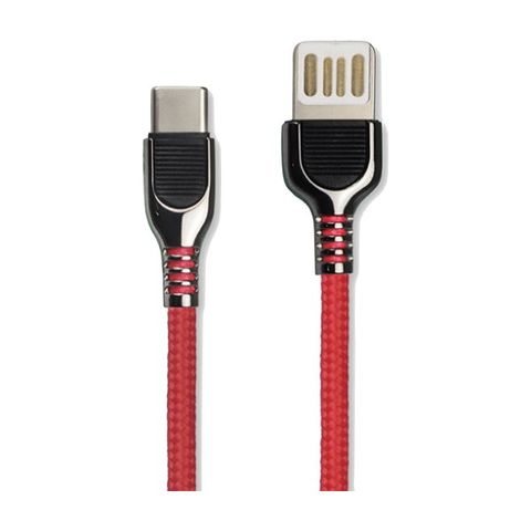 KINYO (TYPE-C)雙面魚叉鋅合金數據線USB-C22(兩入裝)