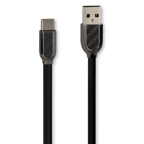 KINYO (TYPE-C)碳纖維鋅合金數據線USB-C20(兩入裝)