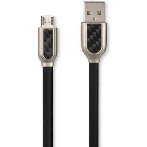 KINYO (Micro USB)碳纖維鋅合金數據線USB-B20(兩入裝)