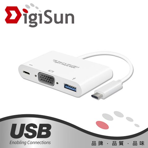 超級滿 1 享特價　　　超級滿 1 享特價　　　超級滿 1 享特價　　　超級滿 1 享特價　　　超級滿 1 享特價DigiSun UB325 USB Type-C to VGA+USB3.0+Type-C Charging 多功能擴充器