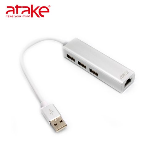atake USB2.0 高速集線器/3埠+網路接口