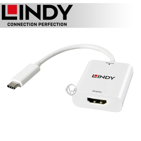 Type-C支援正反雙面盲插LINDY 林帝 主動式 USB3.1 Type-C to HDMI1.4 4K/30Hz轉接器(43244)