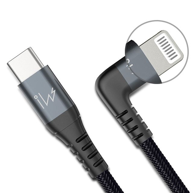 innowatt  MFi官方授權快速充電傳輸線 USB-C To Lightning for PD 20W to iPhone & iPad (黑色編織傳輸線)