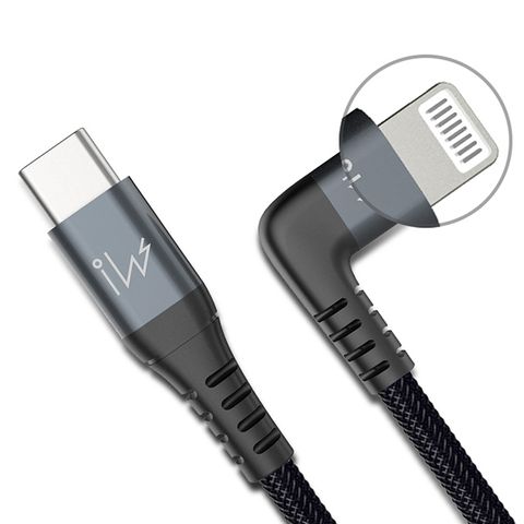 innowatt MFi官方授權快速充電傳輸線 USB-C To Lightning for PD 20W to iPhone & iPad (黑色編織傳輸線)