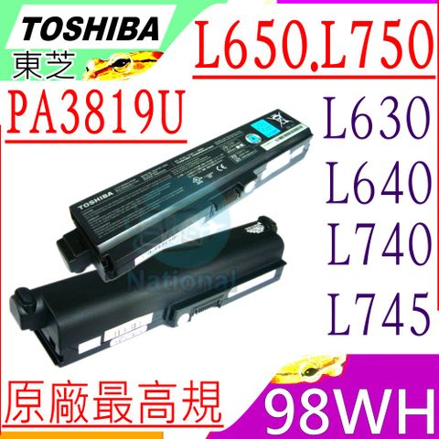 TOSHIBA電池(原裝最高規)-東芝 PA3816U,PA3817U,PA3819U, L600,L630,L645D,L650,L710 L750,U400,U500,U405,U405D,U500,U505 L630,L635,L640,L645,L645D,L650,L655 L655D,L670, L735,L740,L745,L750,L755 PA3818U,P750 (原廠規格)