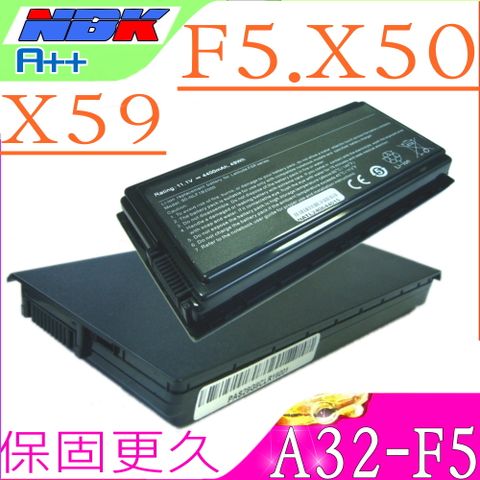 ASUS 華碩 A32-F5 電池適用   X59 ,X50, X50M ,X50N,  X50R, F5M, F5N, F5R, F5RI, F5SL,  F5V, F5VI, F5VL, 70-NLF1B2000, 70-NLF1B2000Y,70-NLF1B2000Z, A32-X50, F5R-1A,  A32-F5