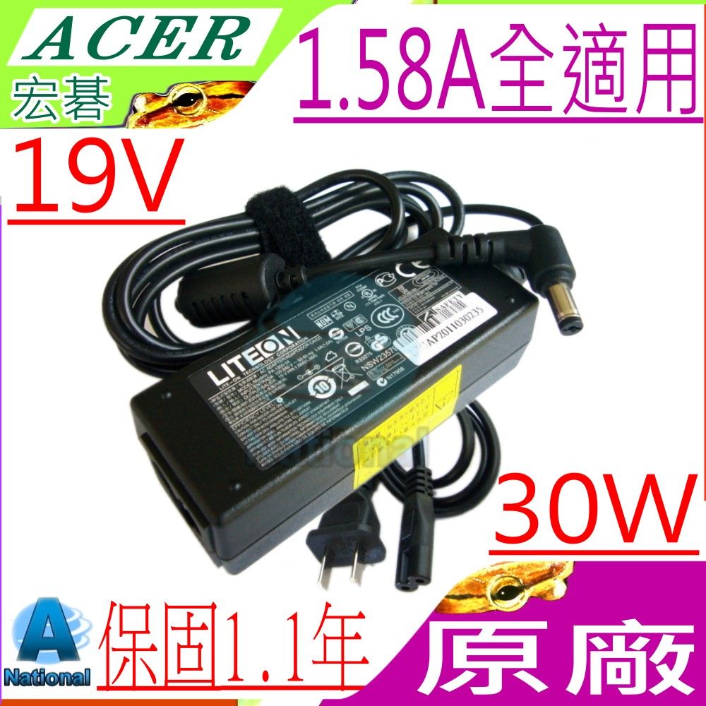 ACER 宏碁 變壓器-充電器(原裝)-19V,1.58A,30W-DL01 ZG8,AOD150,ADP-30JHB AOA110,A110,A150,ZG5 AP03003001,AP.03003.001