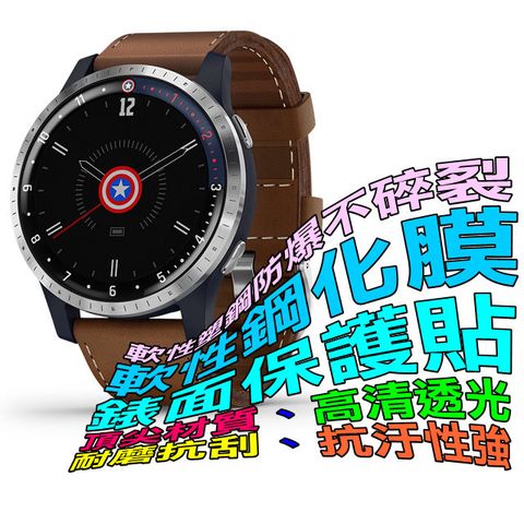 Garmin LEGACY HERO 45mm 軟性塑鋼防爆錶面保護貼(二入裝)