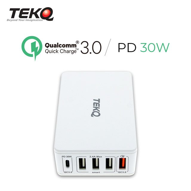 TEKQ  獨立5合一多功能旅充 支援 PD QC3.0 Type-C USB 旅行萬用充電器 (5Port / 5孔)