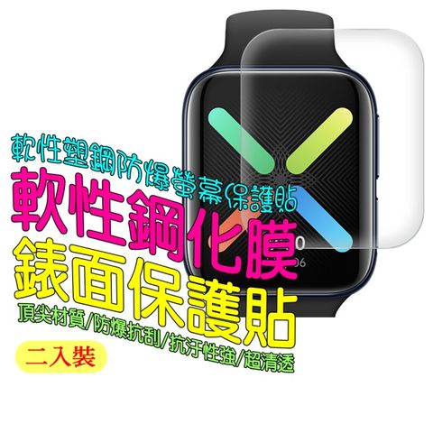 OPPO Watch 46mm 軟性塑鋼防爆錶面保護貼(二入裝)