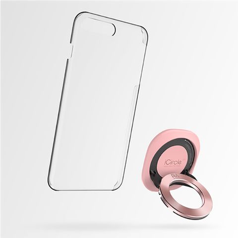 【Rolling Ave.】iCircle Uni iPhone 8 plus / 7 plus 多功能支架保護殼 - 粉色玫瑰金環