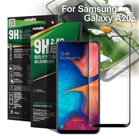 NISDA for 三星 Samsung Galaxy A20 完美滿版玻璃保護貼-黑