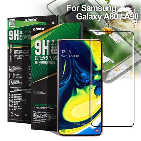 NISDA for 三星 Samsung Galaxy A80/ A90 完美滿版玻璃保護貼-黑