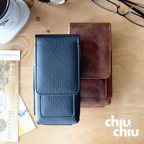 【CHIUCHIU】HTC U12 life (6吋)復古質感犀牛紋雙卡層可夾式保護皮套