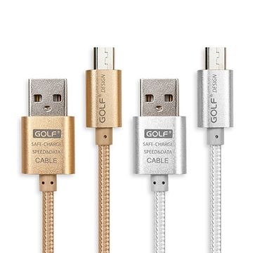 GOLF USB2.0 轉 Micro USB 太空鋁系列網狀編織充電傳輸線(1M)