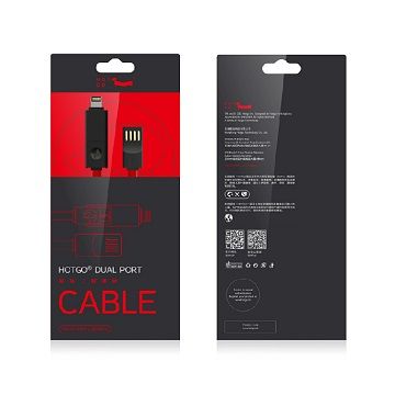 【HOTGO】T1 雙頭傳輸線- iPhone/Micro USB