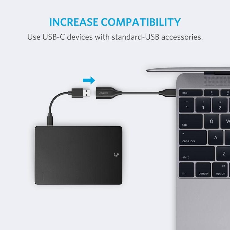 ANKER 美國手機轉接線USB-C轉USB3.0手機OTG轉接頭手機轉USB蘋果Macbook PRO  Thunderbolt 3轉接頭A8165011