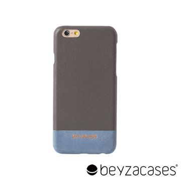 Beyzacases BZ07285 Venice 威尼斯 iPhone 6 /6S 撞色真皮背蓋 (深灰/淡藍)