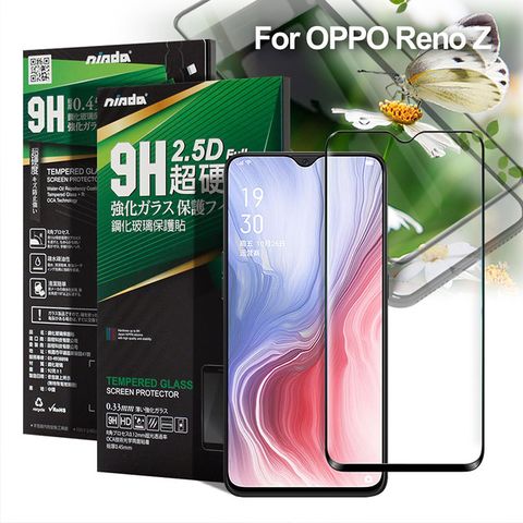 NISDA for OPPO Reno Z 完美滿版玻璃保護貼-黑