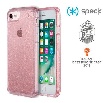 Speck  Presidio Clear+Glitter iPhone 7 透色+金色玻璃水晶防摔保護殼-玫瑰粉