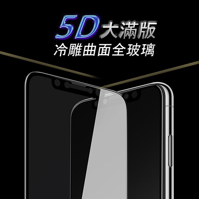  iPhone X 5.8吋 5D大滿版 鋼化玻璃保護貼 (白色)