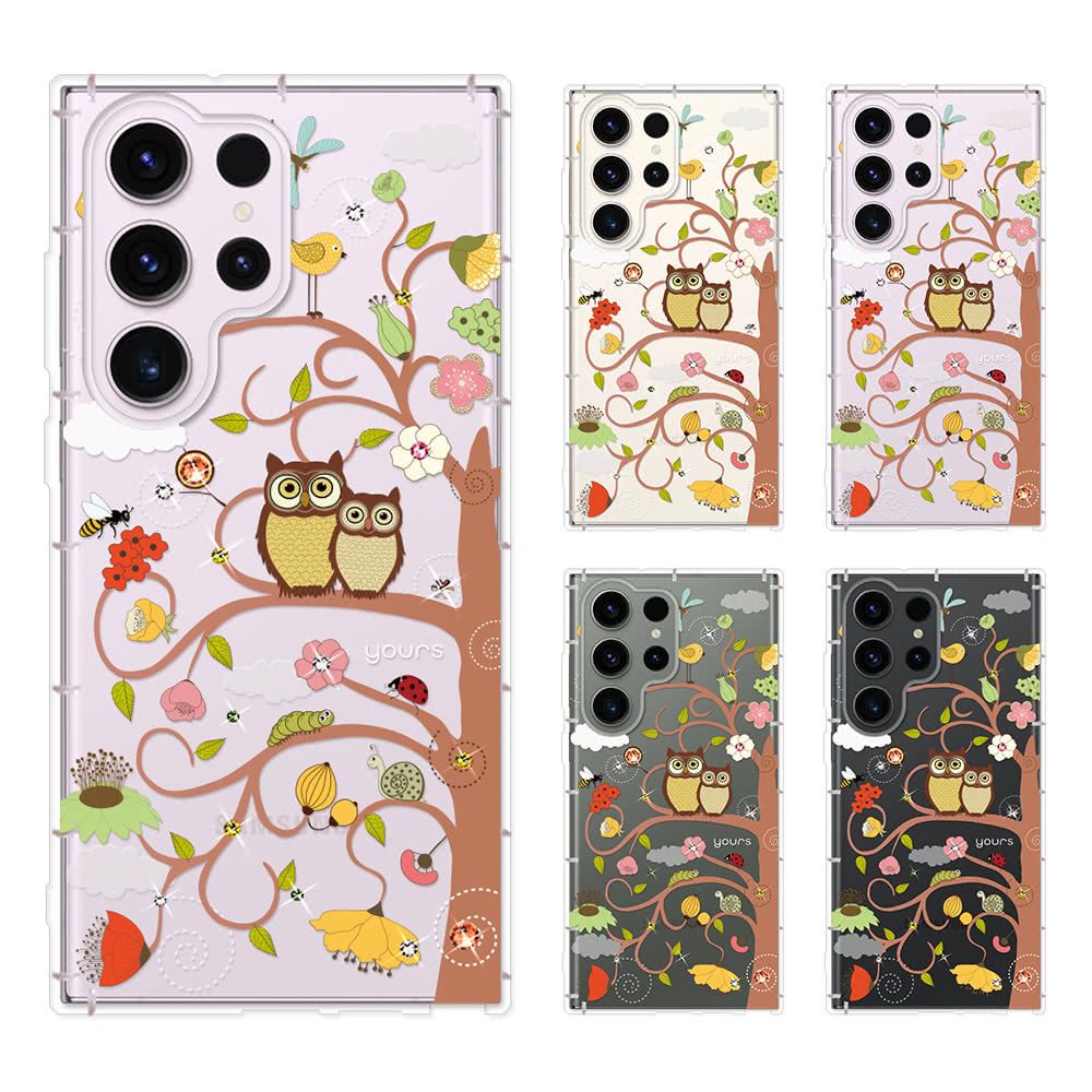 YOURS 三星 Note、S系列 奧地利彩鑽防摔手機殼-綠野森林S25Edge/S24Ultra/S23FE/S22+/S21FE/S20/10Lite/Note9