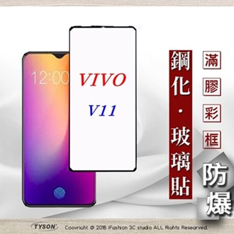 VIVO V11 - 2.5D滿版滿膠 彩框鋼化玻璃保護貼 9H