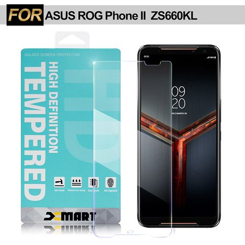 清透美型 展現完美Xmart for 華碩 ASUS ROG Phone II ZS660KL 薄型 9H 玻璃保護貼-非滿版