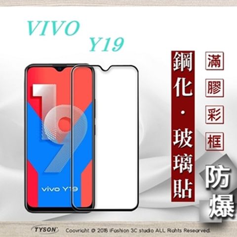 VIVO Y19 - 2.5D滿版滿膠 彩框鋼化玻璃保護貼 9H