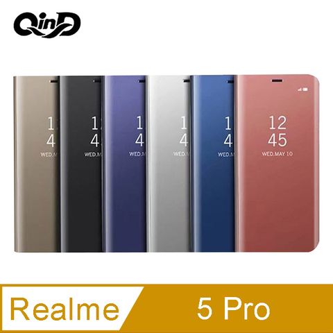 QinD Realme 5 Pro 透視皮套