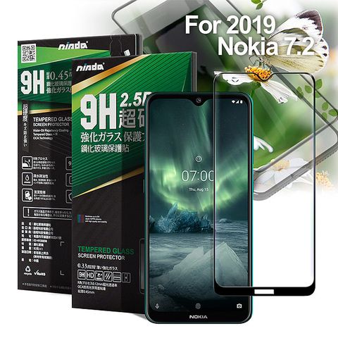 NISDA for NOKIA 7.2 2019 完美滿版玻璃保護貼-黑