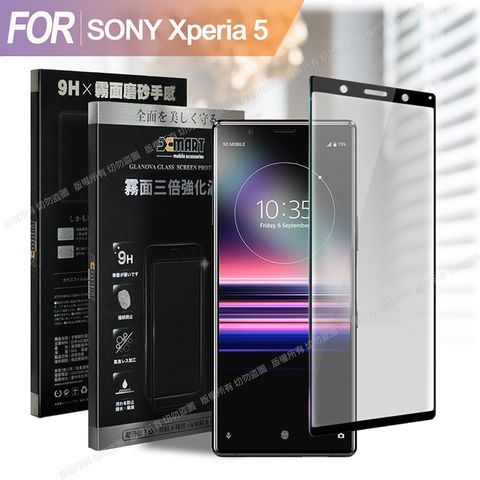 X mart Xmart for SONY Xperia 5 防指紋霧面滿版玻璃貼-黑