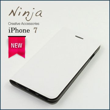 Ninja 東京御用 Apple iPhone 74.7吋經典瘋馬紋保護皮套白色