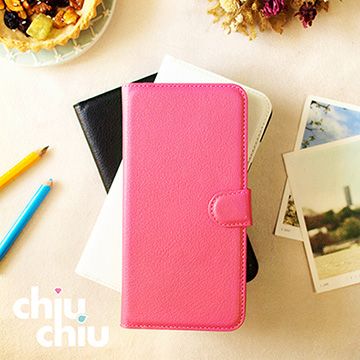 chiuchiu iPhone 6s Plus(5.5吋)荔枝紋側掀式可插卡立架型保護皮套