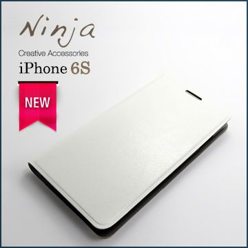 Ninja 東京御用 Apple iPhone 6S4.7吋經典瘋馬紋保護皮套白色