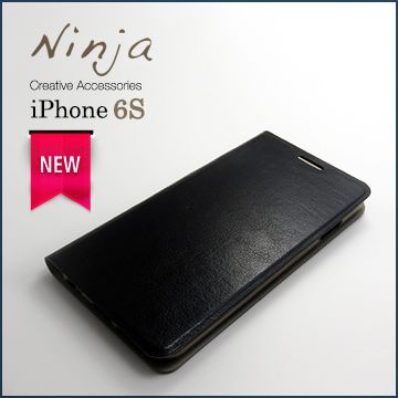 Ninja 東京御用 Apple iPhone 6S4.7吋經典瘋馬紋保護皮套黑色