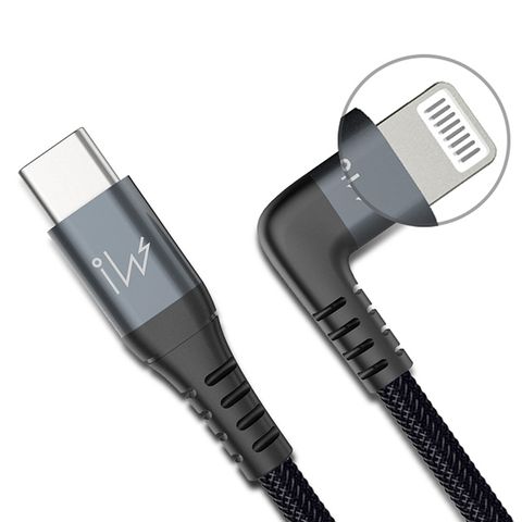 innowatt MFi官方授權快速充電傳輸線 USB-C To Lightning C94 for PD to iPhone &amp; iPad (黑色編織傳輸線)