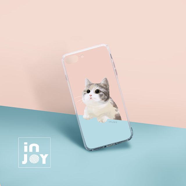 INJOY mall  iPhone 7 / 8 萌萌療癒喵星人透明 防摔手機殼 保護殼