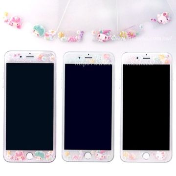 【Sanrio三麗鷗】iPhone 7 (4.7吋) 繁花系列 9H強化玻璃彩繪保護貼