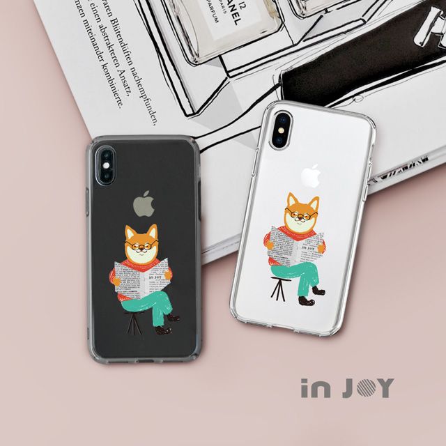 INJOY mall  iPhone 7 / 8 插畫風俏皮柴犬透明 防摔手機殼 保護殼