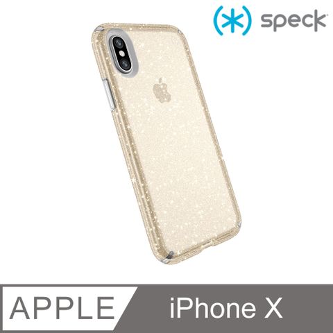 Speck Presidio Clear+Glitter iPhone X/Xs 透色+金色玻璃水晶防摔保護殼-透明