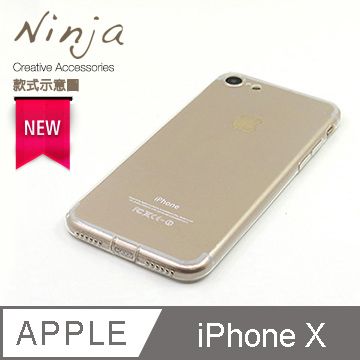 Ninja 東京御用 Apple iPhone X5.8吋自帶防塵塞型保護套(透明