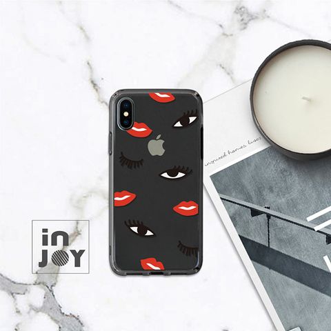 INJOY mall iPhone X 紅唇女孩透明 防摔手機殼 保護殼