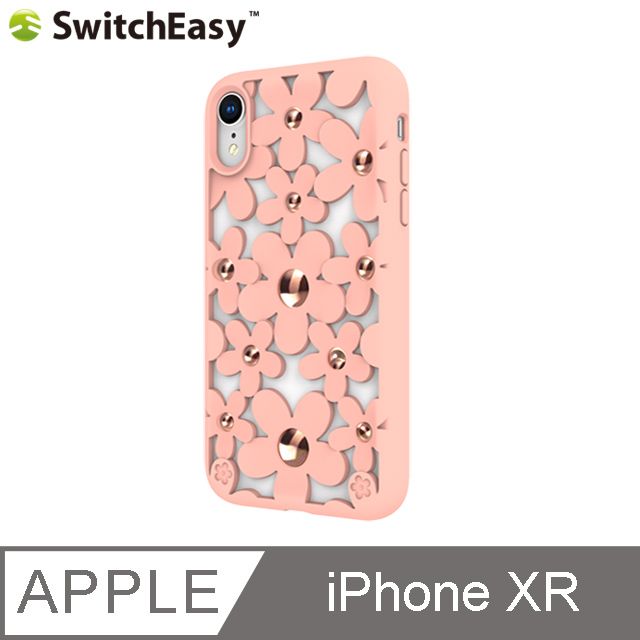 SwitchEasy 魚骨牌  Fleur iPhone XR 3D花朵吸震防摔保護殼-粉色