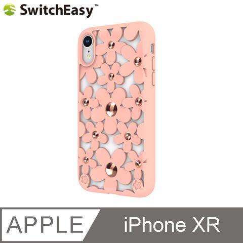 SwitchEasy 魚骨牌 Fleur iPhone XR 3D花朵吸震防摔保護殼-粉色