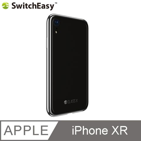 ★㊣超值搶購↘6折★SwitchEasy Glass X for iPhone XR 鉻金屬質感9H玻璃殼-黑色