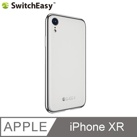 SwitchEasy 魚骨牌 Glass X for iPhone XR 鉻金屬質感9H玻璃殼-白色