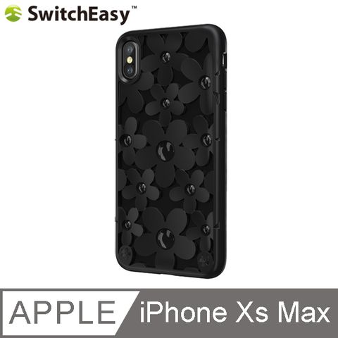 SwitchEasy 魚骨牌 Fleur iPhone XS Max 3D花朵吸震防摔保護殼-黑色