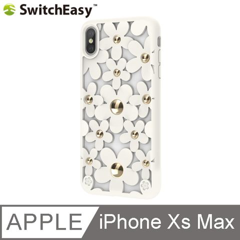 SwitchEasy 魚骨牌 Fleur iPhone Xs Max 3D花朵吸震防摔保護殼-米白色