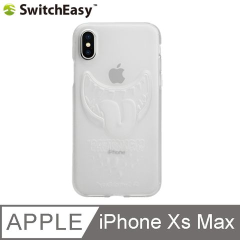 SwitchEasy 魚骨牌 Monsters iPhone Xs Max 3D笑臉怪獸保護殼-透明幽靈